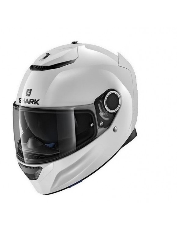 Full Motorcycle Helmet Shark Spartan Blank Whu He3430E White Pearl