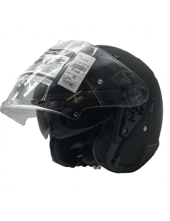 Jet motorcycle helmet micrometric closure shoei j-cruise ii monochrome black