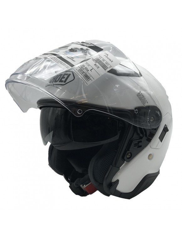 Jet motorcycle helmet micrometric closure Shoei J-Cruise II white monochrome