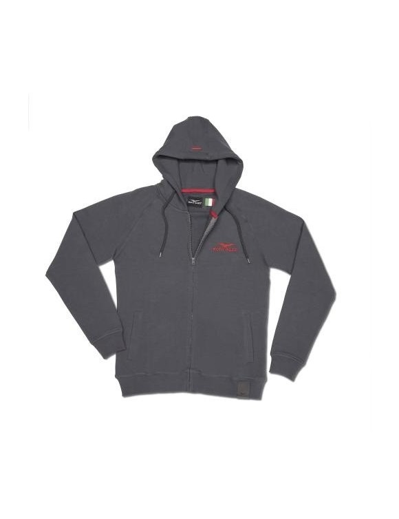 Sweat à capuche Moto Guzzi "Garage" Gris 100% coton - 1