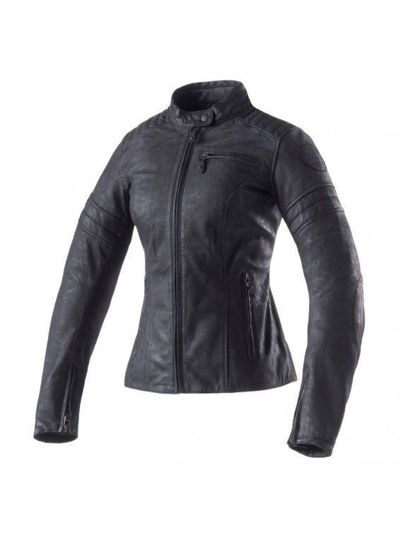 Leather Jacket Motorcycle Clover Bullet Pro Lady Metal 1802-Met Style Cafe Racer
