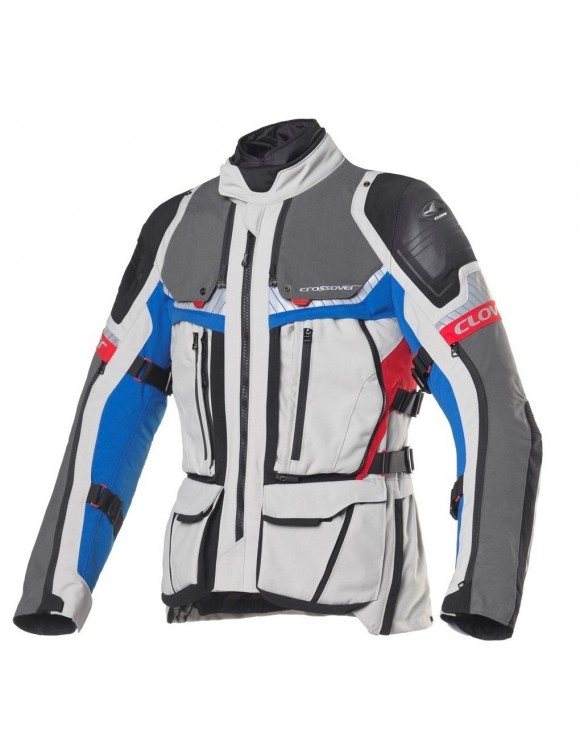 Motorcycle jacket man 4 seasons Clover Crossover-4 WP airbag Blue/gray