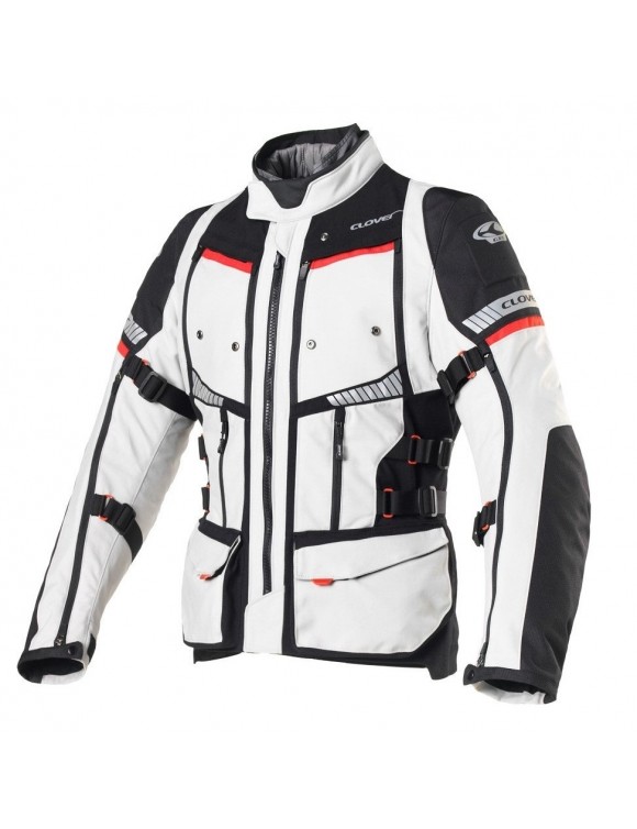 Motorcycle Jacket 4 Seasons Clover GTS-4 Protective Waterproof Black/Gray