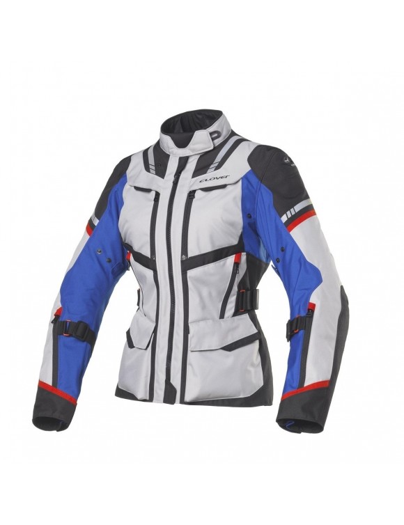 Women's Motorcycle Jacket 4 Seasons Waterproof Clover Savana-3 WP Blue/Gray