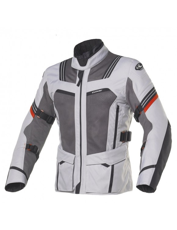 Winter Motorcycle Jacket Clover Ventouring-3 Black/Gray WP Airbag
