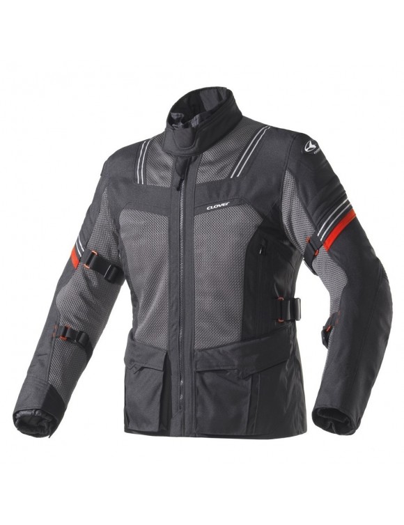 Winter motorcycle jacket with protections Clover Venteuring-3 Black WP airbag