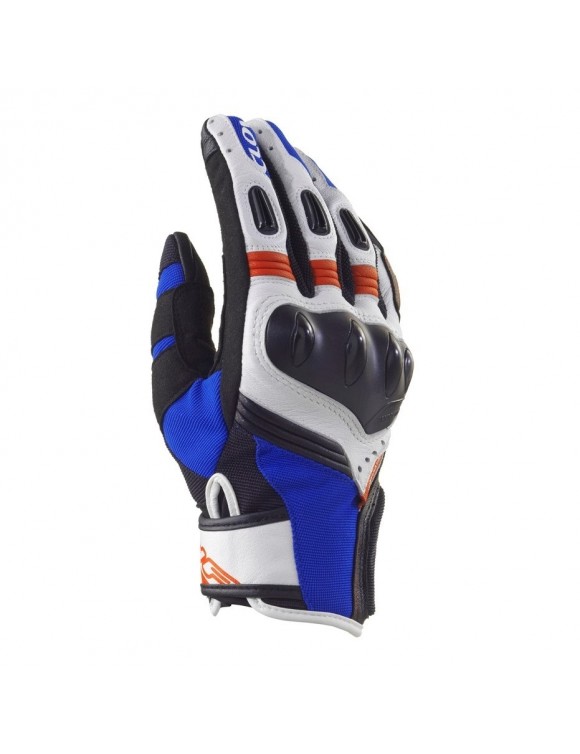 Summer Motorcycle Gloves Sports Short Reinforced Clover Predator White/Blue