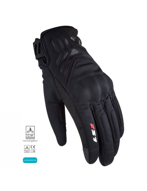 Touring women's motorcycle gloves with protections 3 seasons LS2 Jet II black