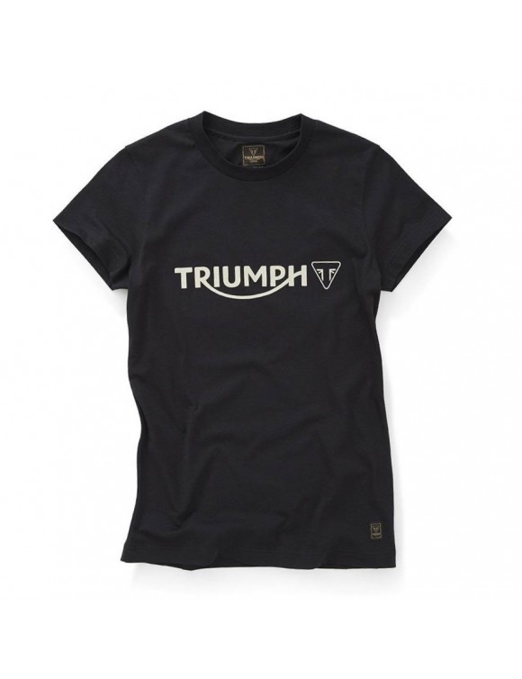 T-shirt da donna in cotone originale Triumph melrose nero jet mtss20057 - 1