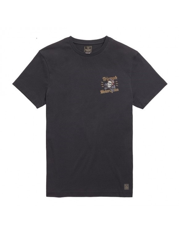 T-shirt da uomo in cotone originale Triumph treen nero mtss21008