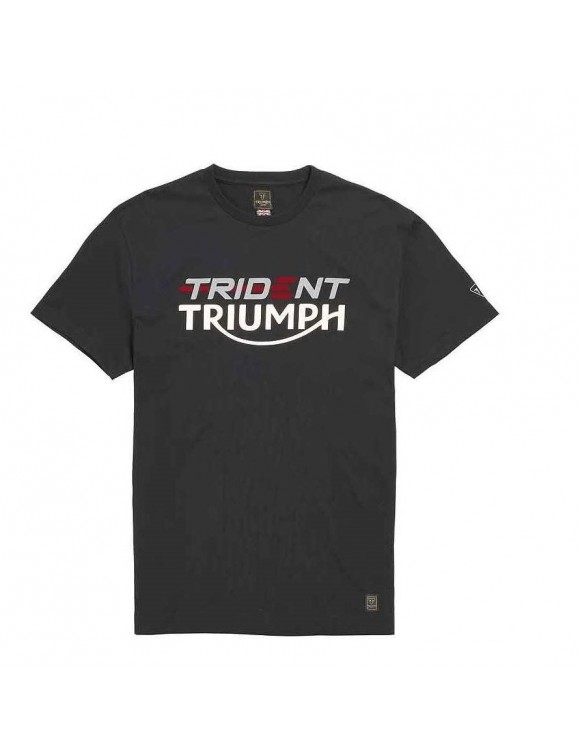 T-shirt uomo maniche corte in cotone Triumph Trident nero