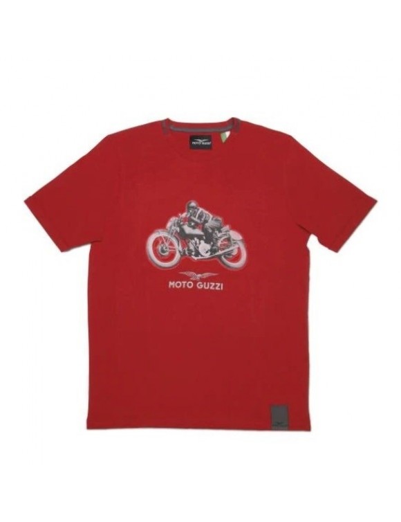 T-shirt maglietta a maniche corte originale Moto Guzzi "garage" rosso 606478m
