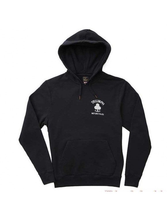 Hooded Sweatshirt 100% Cotton Triumph Woolwich Ace Cafe Black
