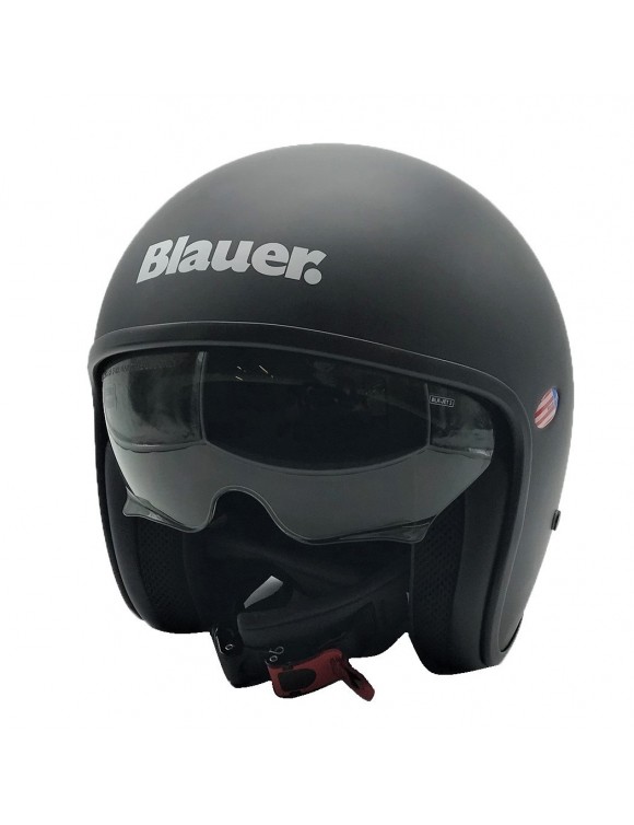 Casco moto jet fibra di vetro Blauer pilot 1.1 nero opaco h07