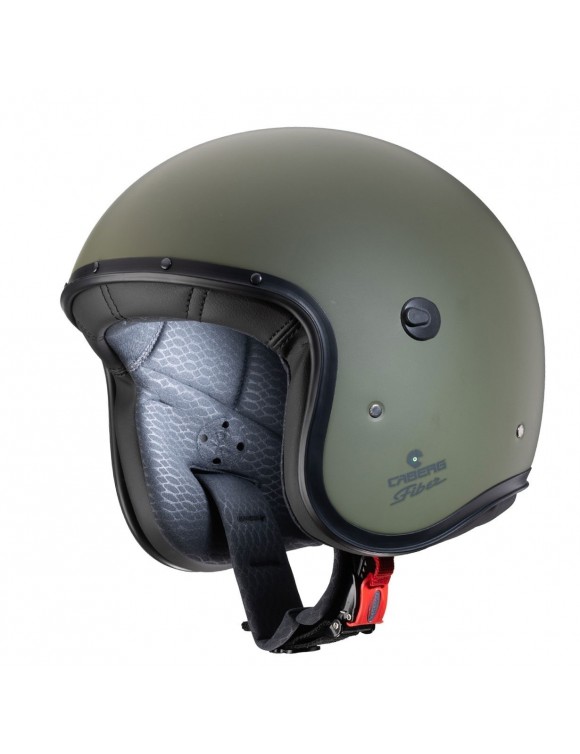 Jet motorcycle helmet in composite fibers Caberg Freeride Military green
