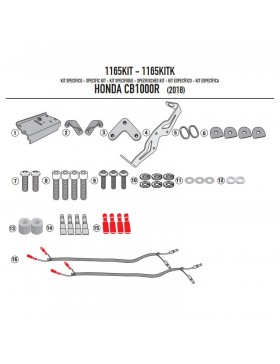 Attaches Givi Kit Pour La Fixation Des Cadres Te Sans Fz