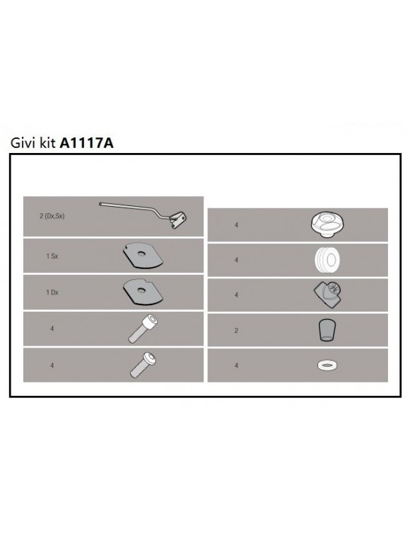 GIVI a1117a Montagesatz speziell für Windschutzscheibe 1117a Honda sh 125i/150i ABS - 2