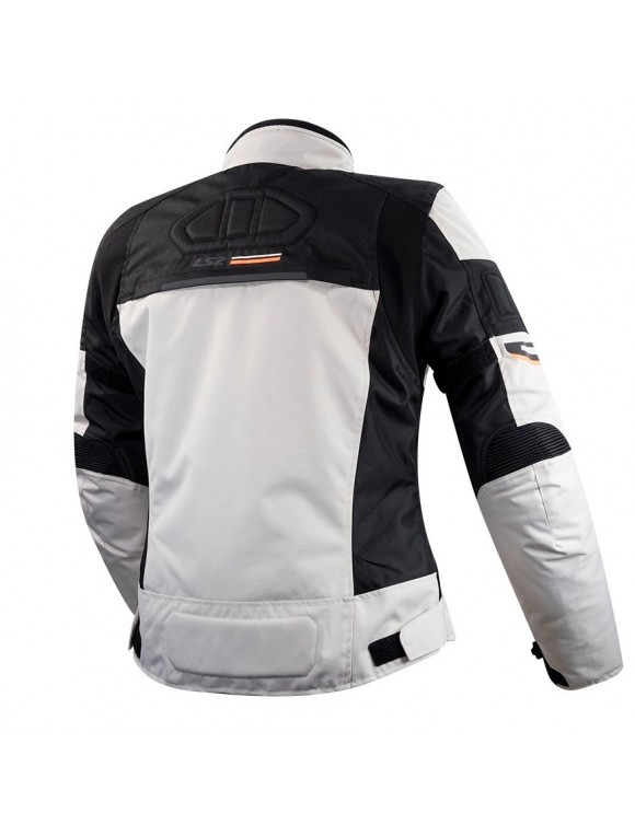 Giacca moto donna Touring 3 stagioni impermeabile LS2 Shadow grigio/arancio fluo - 2