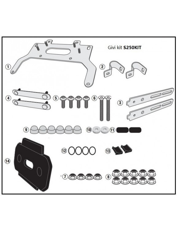Kit attacco universale s250kit GIVI specifico per fissaggio dell's250 tool box - 3