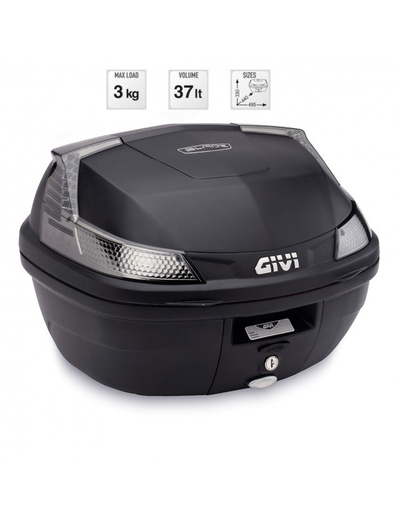 37L GIVI B37NT Full Top Box Kit + MP3 YourBan 125-300/300 HPE Gepäckträger - 2