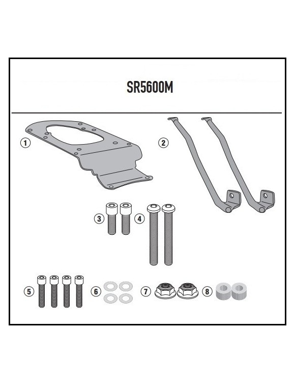 37L GIVI B37NT TOP BOX TOP TOP TOP + MP3 YEBAN 125-300/300 HPE Bagage Rack - 3