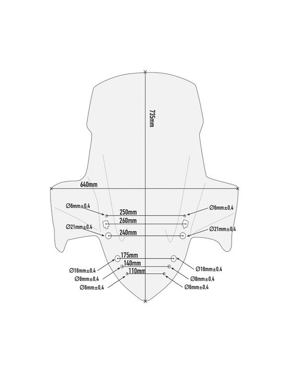 Transparent windshield GIVI D2136ST YAMAHA X-MAX 125/300/400