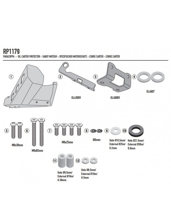 GIVI RP1179 Aluminum sumpguard Kit HONDA CRF1100L AFRICA TWIN(from 2020) - 2