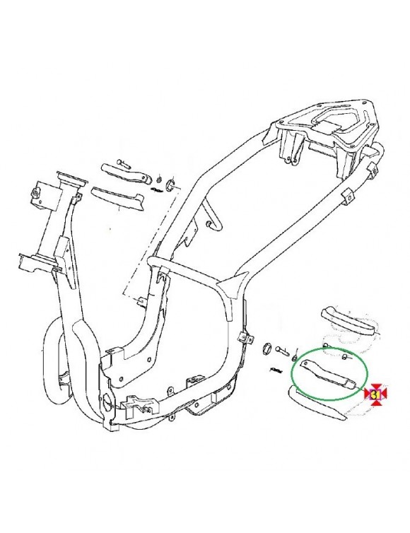 Support pied passager à gauche AP8146884 Aprilia Sport City 125-250-300 - 3
