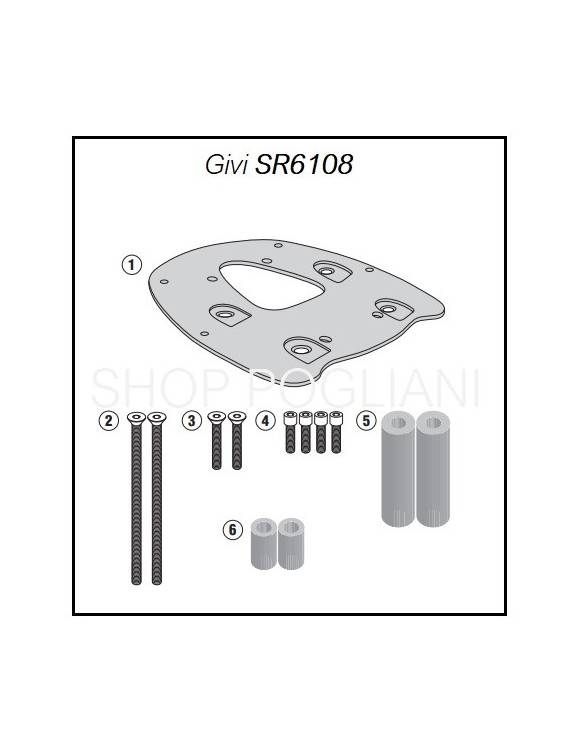 Portapacchi GIVI sr6108 per bauletto Monokey/Monolock Kymco xtown 125-300 - 2