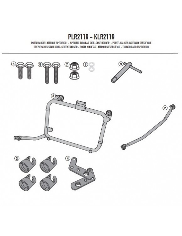 Rack lateral Rapid Eliminación GIVI PLR2119 Monokey/Back Top Box - 3 Rack lateral Rapid Eliminación GIVI PLR2119 Monokey/Back Top Box - 3