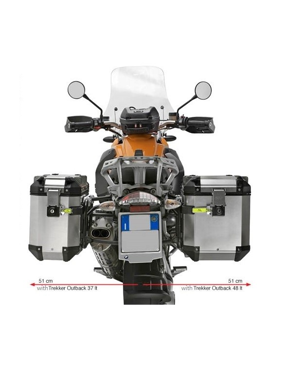 GIVI PL684CAM Portapacchi Laterale In Acciaio Trekker Outback Nero, Per BMW R1200GS (04-12) - 6