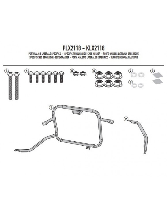 GIVI PLX2118 Support latéral valises V35,V37 Monokey SiYamaha MT07