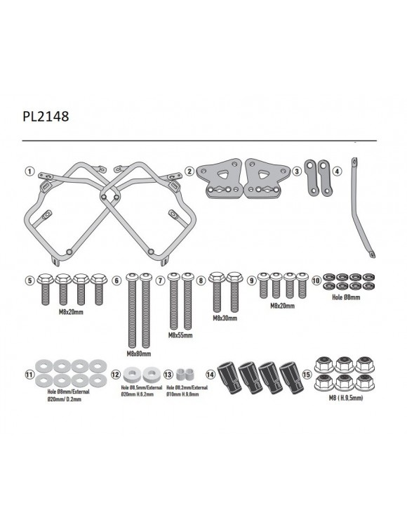 Kit portavaligie laterale GIVI pl2148 per Monokey/retrofit Yamaha Tracer 700 - 2 Kit portavaligie laterale GIVI pl2148 per Monokey/retrofit Yamaha Tracer 700 - 2