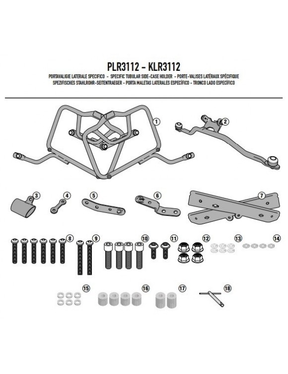 Portavaligie laterale GIVI plr3112 per valigie Monokey/retro fit Suzuki dl650 - 2