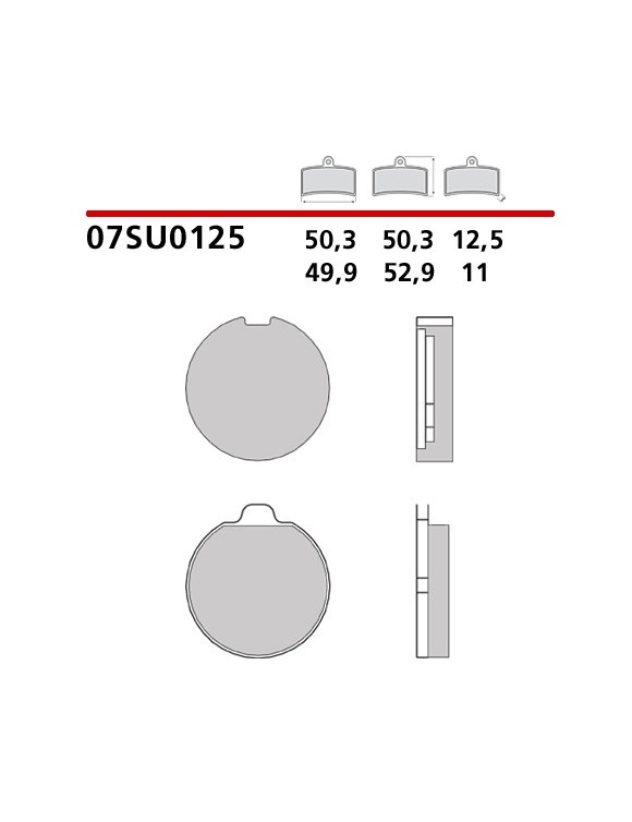 Paire de plaquettes de frein avant Brembo 07su0125 pour Suzuki GS 400/425/750 - 4 Paire de plaquettes de frein avant Brembo 07su0125 pour Suzuki GS 400/425/750 - 4