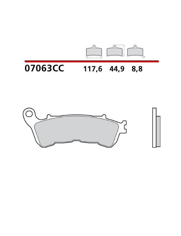 Coppia pastiglie freno anteriori mescola cc Brembo 07063 - 2 Coppia pastiglie freno anteriori mescola cc Brembo 07063 - 2