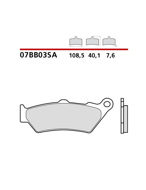 Coppia pastiglie freno anteriori sinterizzate Brembo 07bb03sa - 4 Coppia pastiglie freno anteriori sinterizzate Brembo 07bb03sa - 4