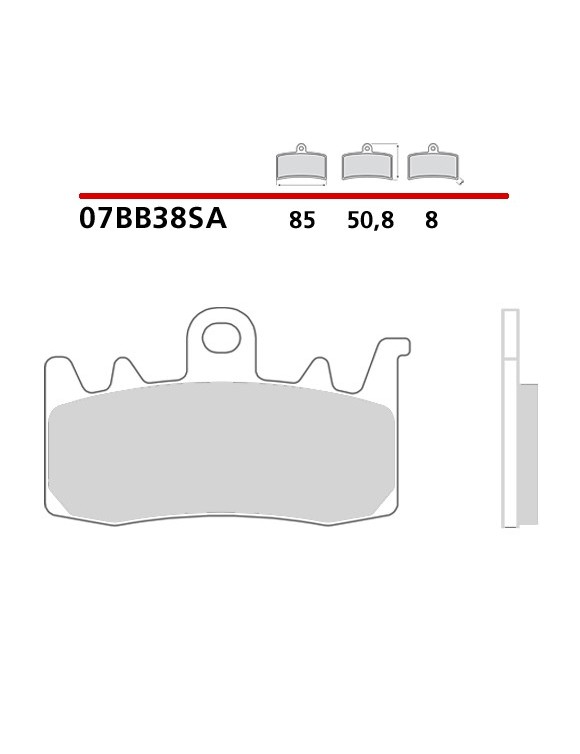 Brembo 07bb38sa sintered front brake pad set - 3 Brembo 07bb38sa sintered front brake pad set - 3