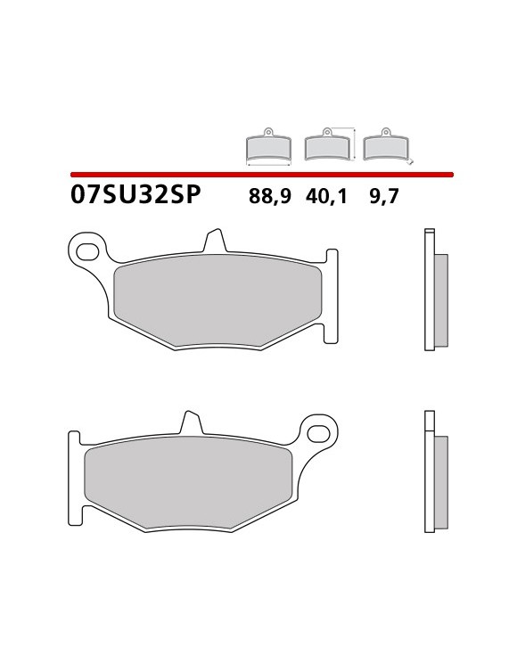 Pastillas freno trasero sinterizadas set brembo 07su32sp suzuki - 3