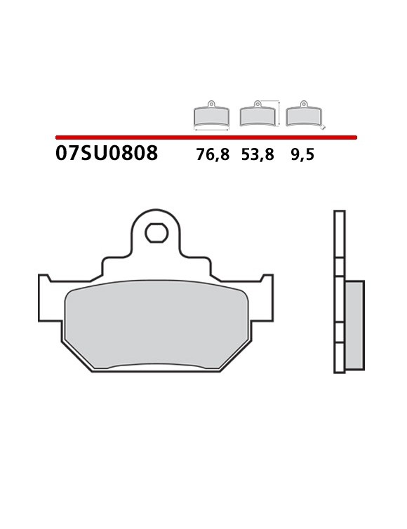 Pads frein avant Mélange Mix CC Brembo 07SU0808 Suzuki Dr S/Dr R/SP F - 4 Pads frein avant Mélange Mix CC Brembo 07SU0808 Suzuki Dr S/Dr R/SP F - 4