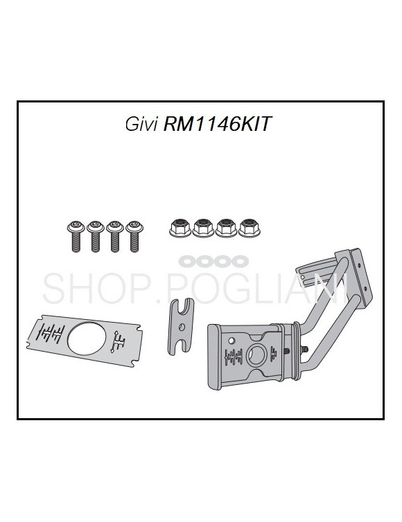 Kit attacco GIVI rm1146kit per parafango posteriore rm01/rm02 Honda nc750x/s - 2 Kit attacco GIVI rm1146kit per parafango posteriore rm01/rm02 Honda nc750x/s - 2