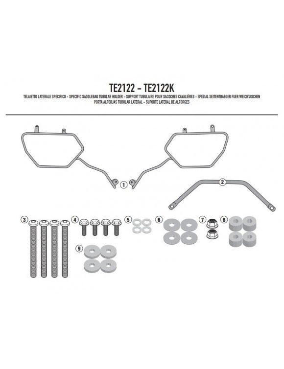 Kit telaietti GIVI te2122 per borse laterali easylock Yamaha  mt-09 Tracer - 2