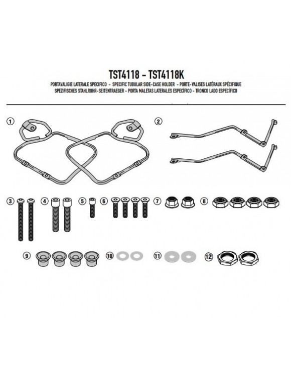 Telaietto GIVI tst4118 specifico per borse laterali st604 Kawasaki  z900 - 2