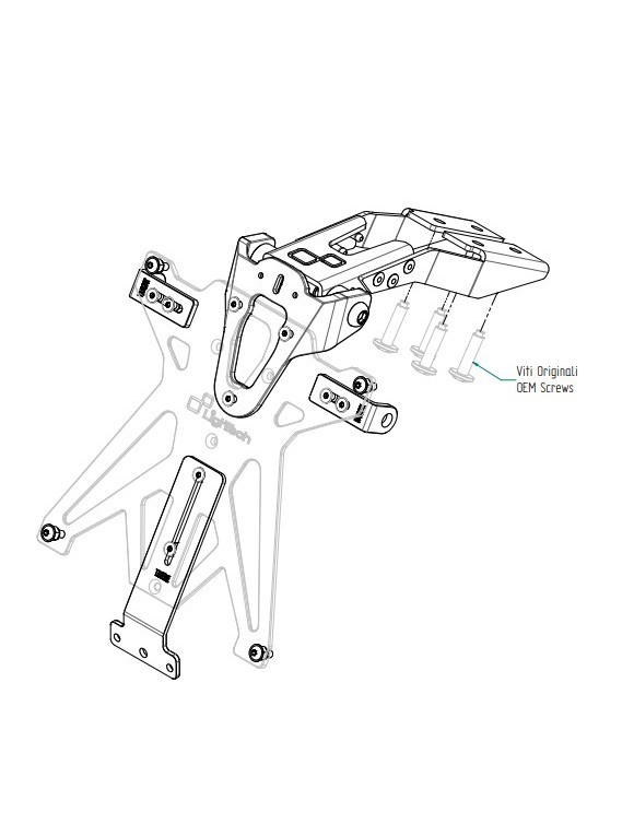 Verstellbarer Plattenhalter-Kit,Licht,reflektierendes Lightech Ktarke101A1 Keeway RKF 125 (2018-2024) - 3 Verstellbarer Plattenhalter-Kit,Licht,reflektierendes Lightech Ktarke101A1 Keeway RKF 125 (2018-2024) - 3