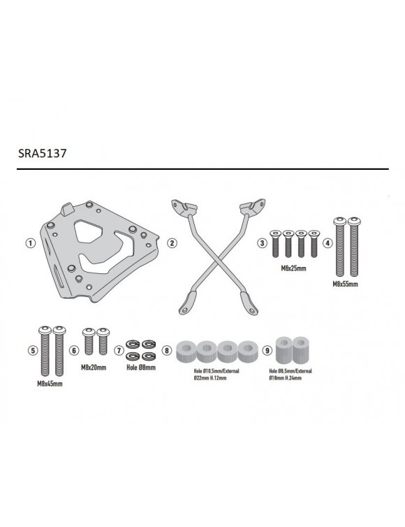 Kit piastra portapacchi GIVI sra5137 per bauletto Monokey BMW f900 r/xr - 4