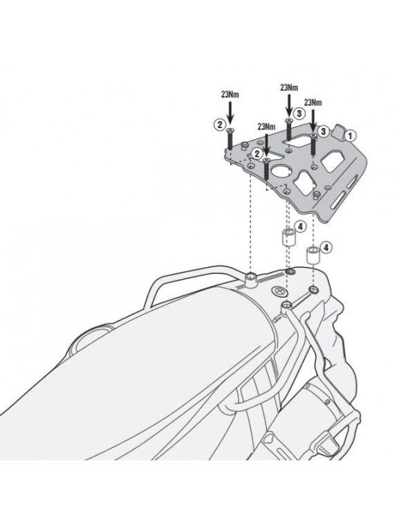 Kit attacchi posteriore alluminio GIVI sra5103 baule Monokey BMW f650/700/800 GS - 2
