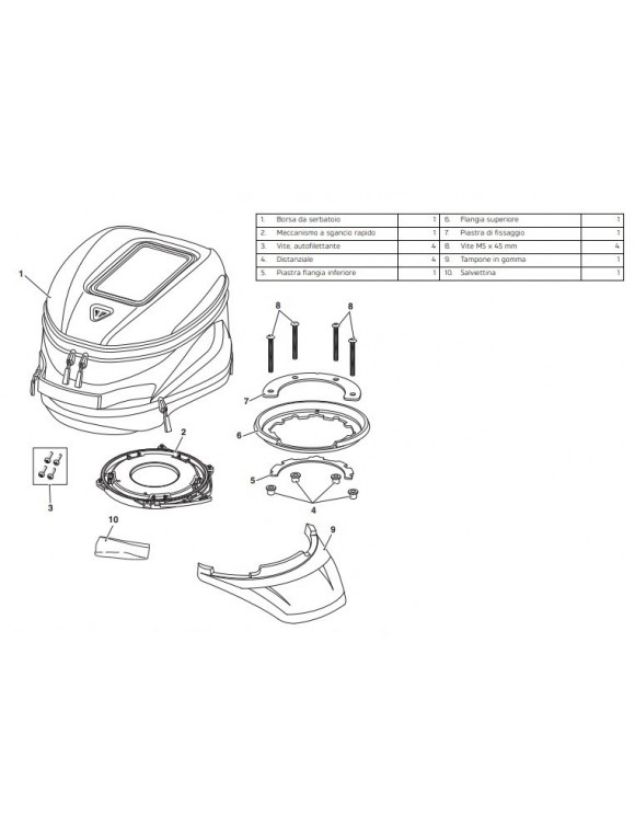 Kit borsa serbatoio 10l originale A9510632 Triumph Speed Triple 1200 rs - 5