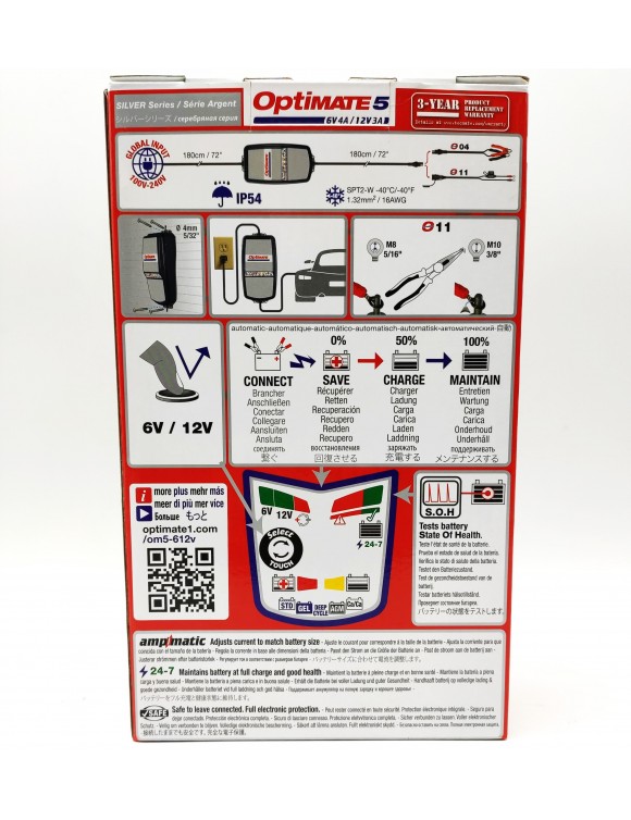 Optimate 5 Universal Lead-Acid Motorcycle Battery Charger and Maintainer 6V-12V - 3 Optimate 5 Universal Lead-Acid Motorcycle Battery Charger and Maintainer 6V-12V - 3