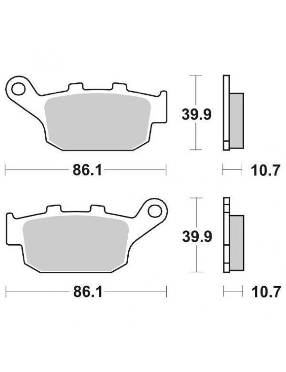 Ensemble plaquettes frein arrière Buell SBS 614LS Buell Buell - Honda - Triumph - 2