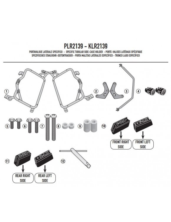 Kit portavaligie laterale a rimozione rapida GIVI plr2139 Yamaha Tracer 900-GT - 3 Kit portavaligie laterale a rimozione rapida GIVI plr2139 Yamaha Tracer 900-GT - 3